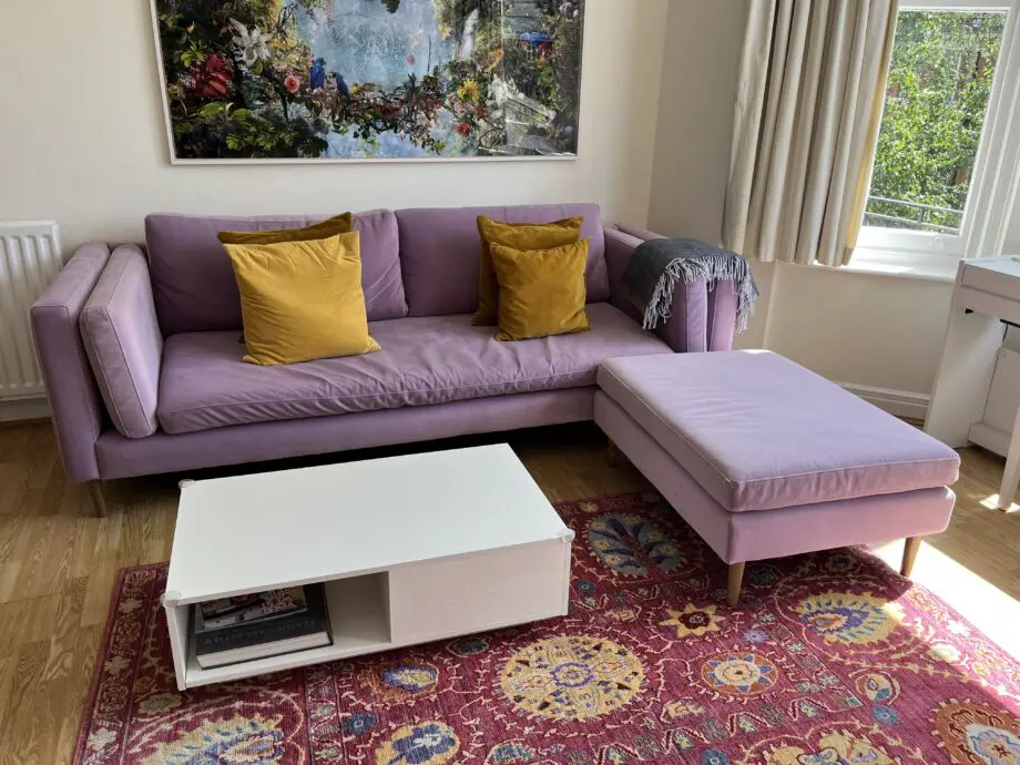Elegant large Lilac sofa