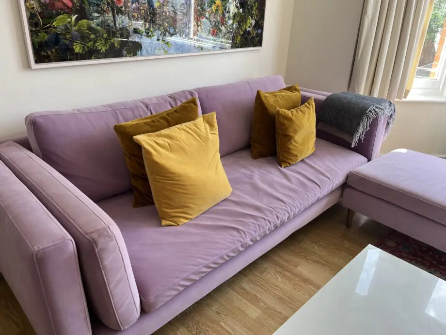Elegant large Lilac sofa