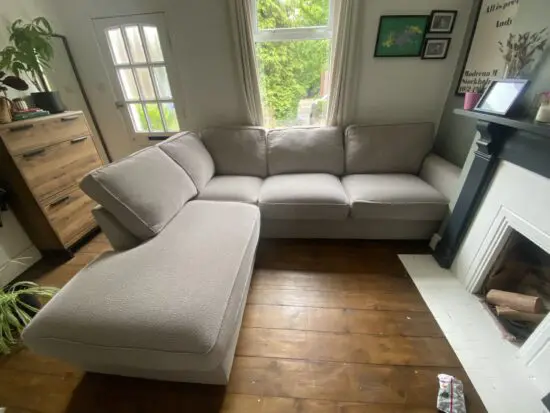 Furniture Village Grey Corner Chaise Sofa (left hand facing)