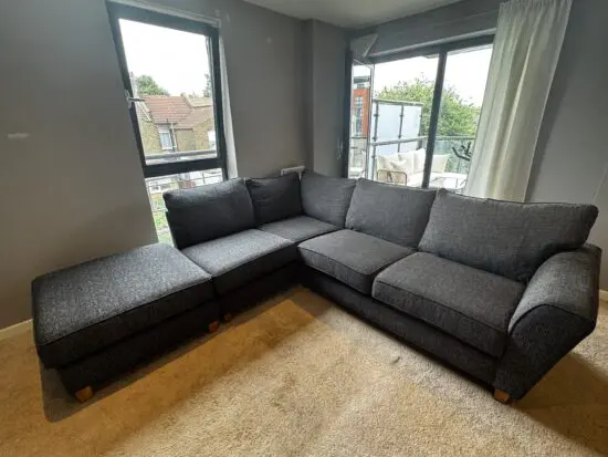 Charcoal corner sofa