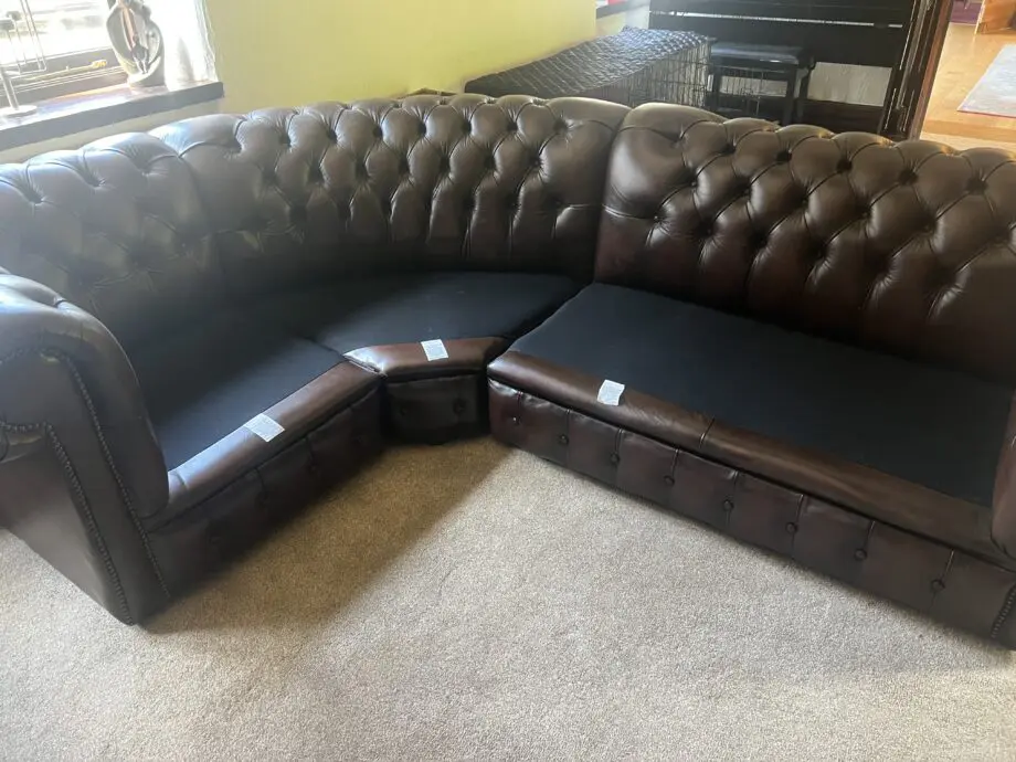 Chesterfield Corner Sofa Antique Brown
