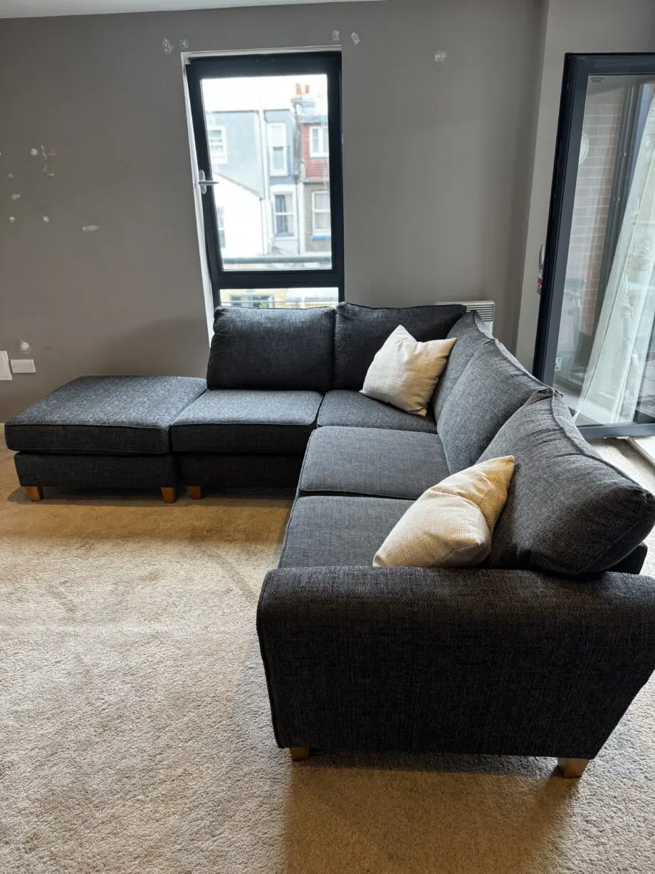 Charcoal corner sofa