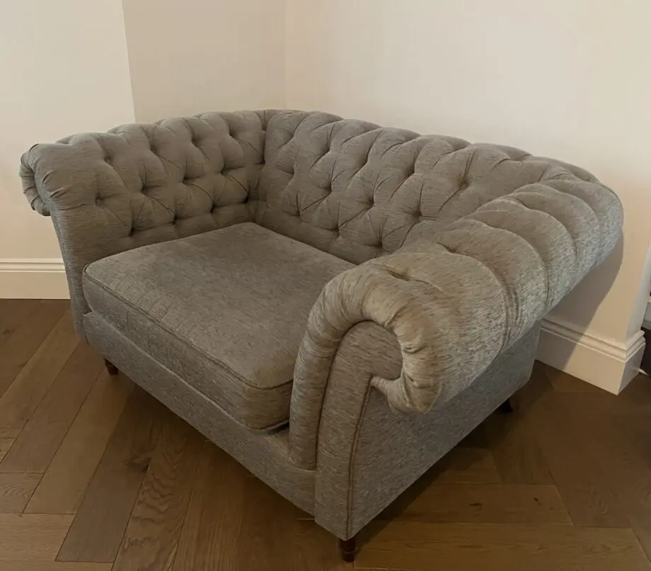 M&S Chesterfield Sofa and Love Seat. Mushroom. Made in England. Portobello.
