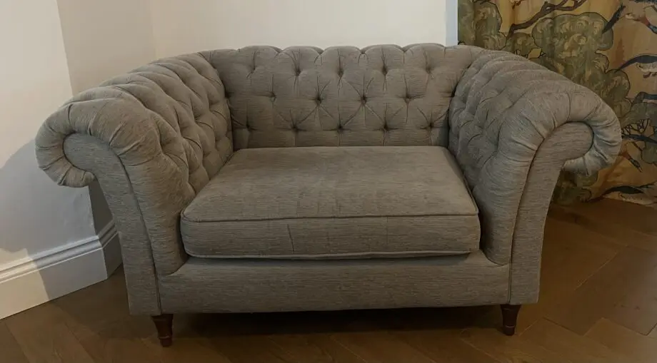 M&S Chesterfield Sofa and Love Seat. Mushroom. Made in England. Portobello.