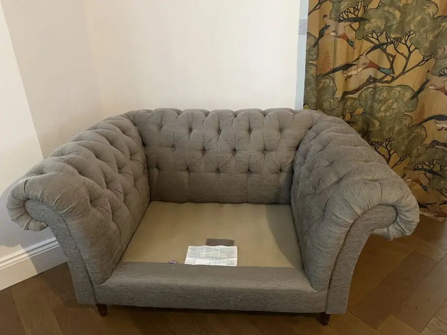 M&S Chesterfield Sofa and Love Seat. Mushroom. Made in England. Portobello.