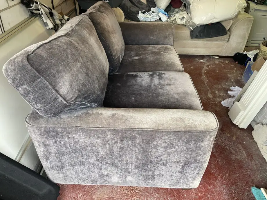 2 seater grey/ dark blue sofa