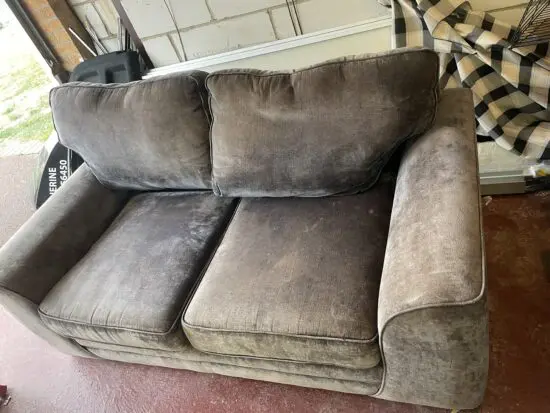 2 seater grey/ dark blue sofa