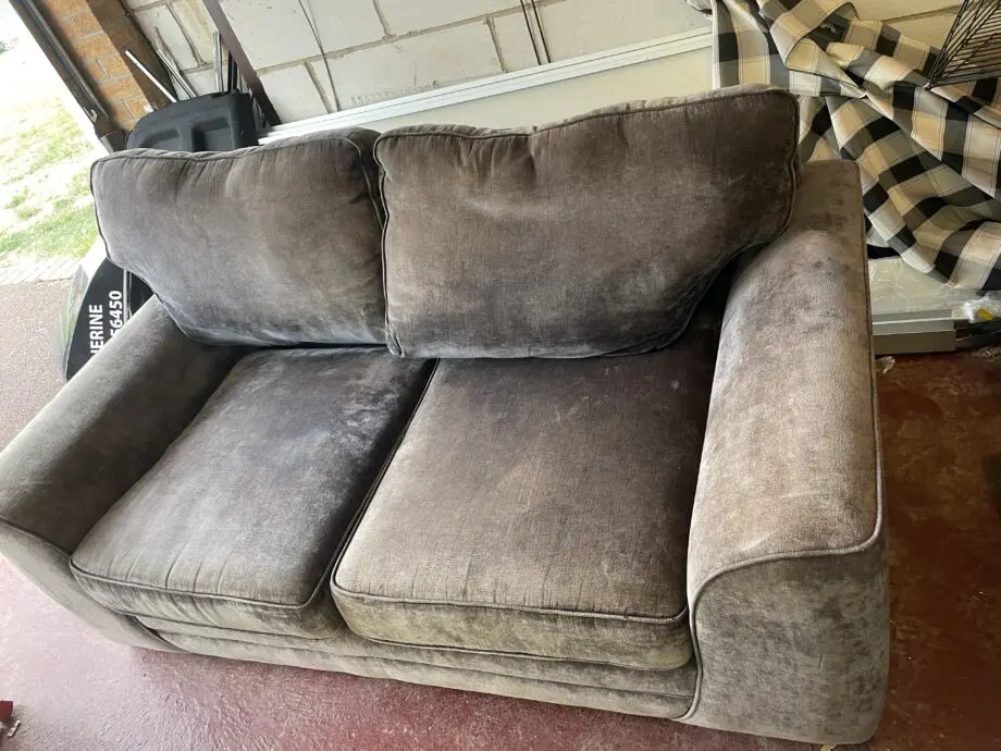 2 seater grey/ dark blue sofa