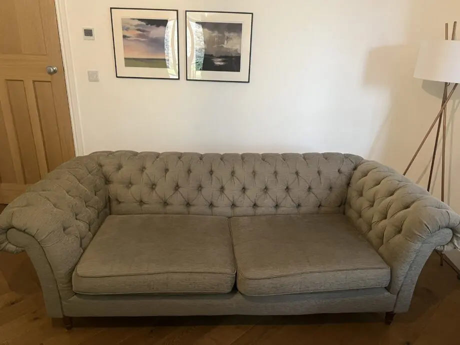 M&S Chesterfield Sofa and Love Seat. Mushroom. Made in England. Portobello.