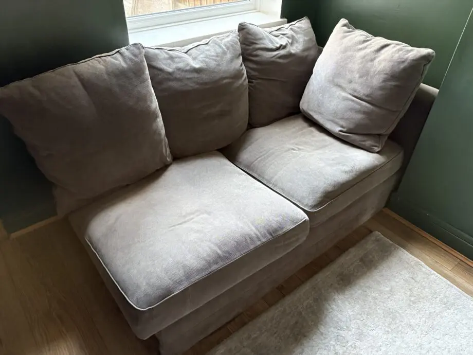 Grey 2 seater sofa with chaise