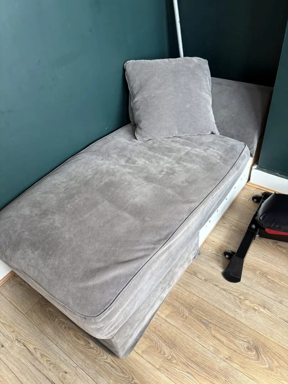 Grey 2 seater sofa with chaise