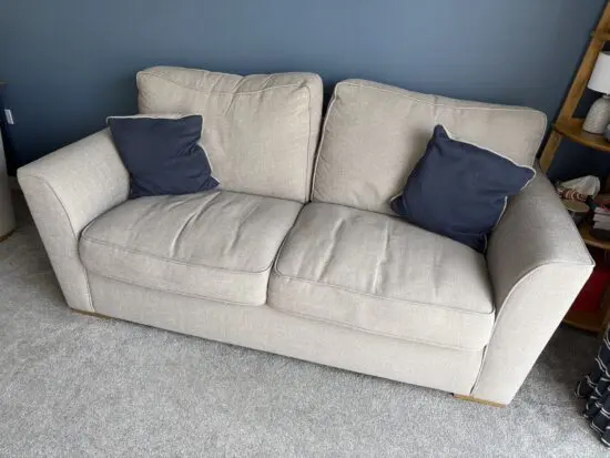 Forte Grey 3 Seater Sofa + Deluxe Mattress Bed