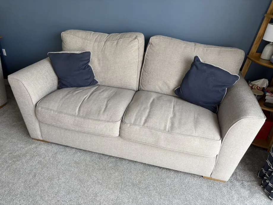 Forte Grey 3 Seater Sofa + Deluxe Mattress Bed