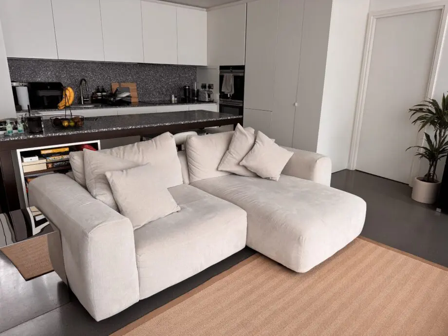 Fishpools Cream L Shapes 2 seater sofa