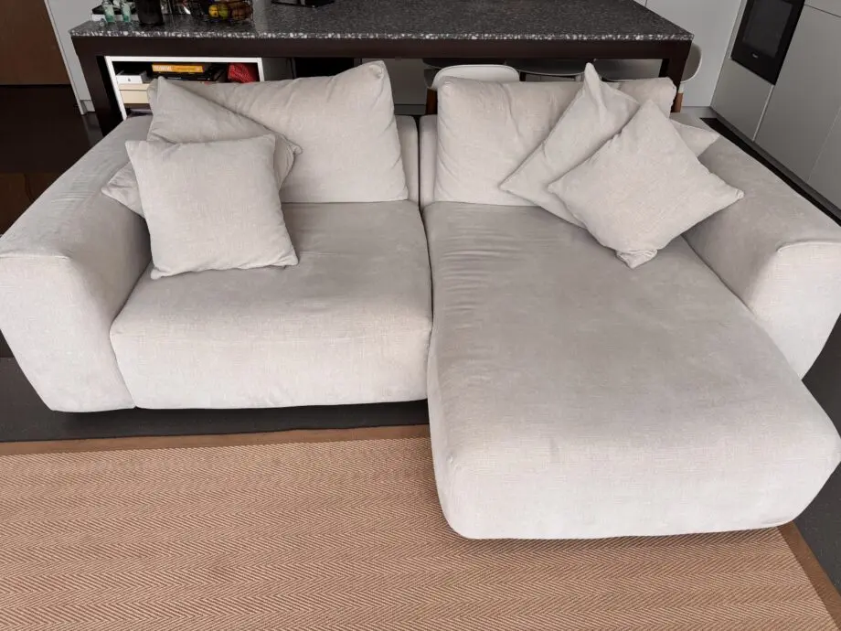 Fishpools Cream L Shapes 2 seater sofa