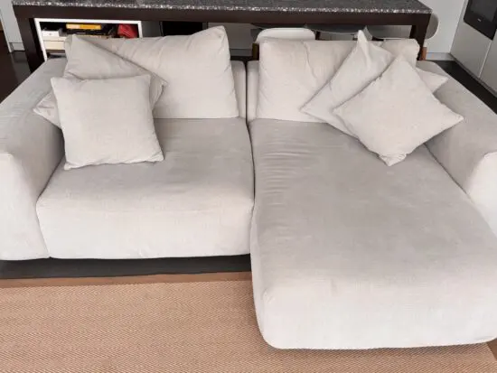 Fishpools Cream L Shapes 2 seater sofa