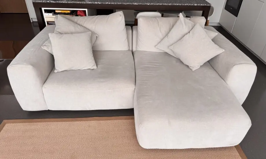 Fishpools Cream L Shapes 2 seater sofa
