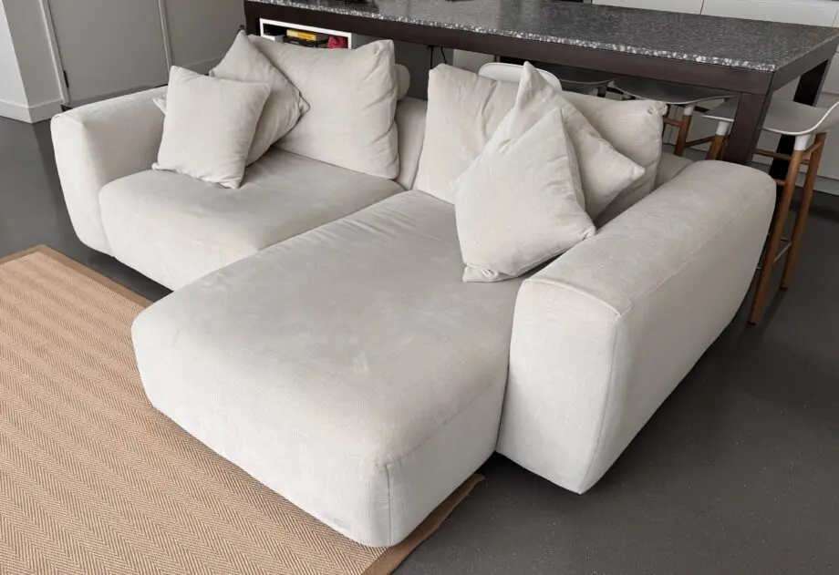 Fishpools Cream L Shapes 2 seater sofa