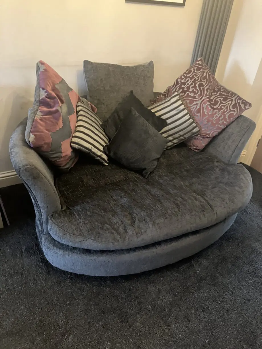 Large grey cuddle chair