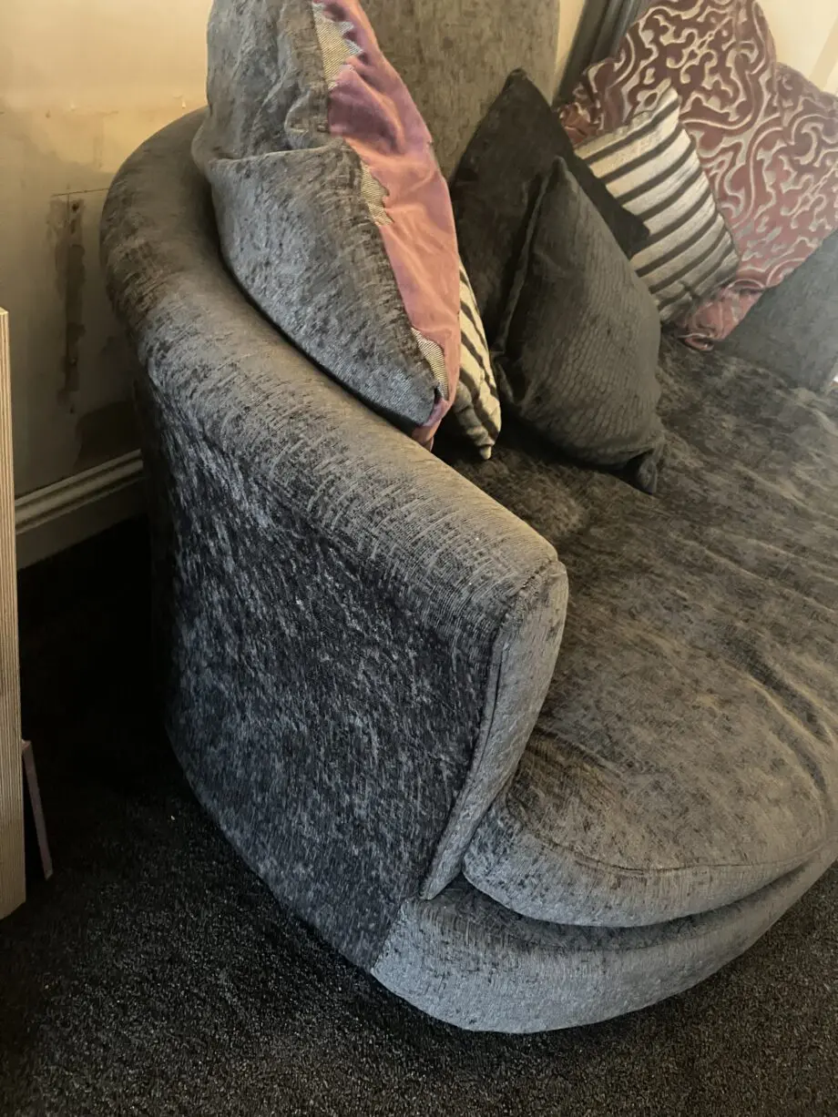 Large grey cuddle chair