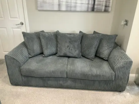 Jumbo Cord Scatter Back 3 Seater Sofa with 5 Scatter Cushions