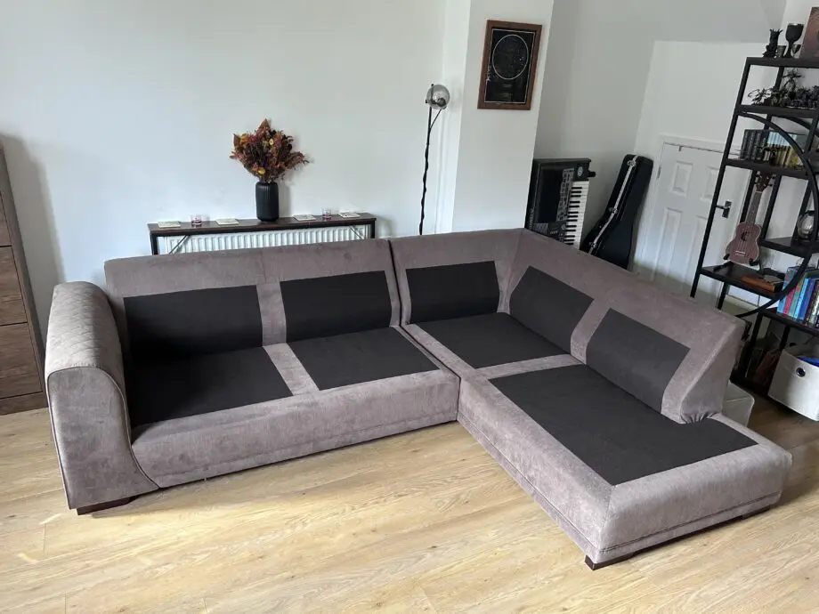 DFS Brown Mocha Left Hand Facing Arm Open End Corner Sofa
