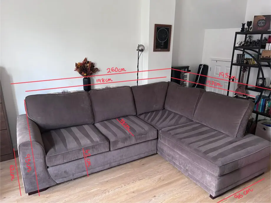 DFS Brown Mocha Left Hand Facing Arm Open End Corner Sofa