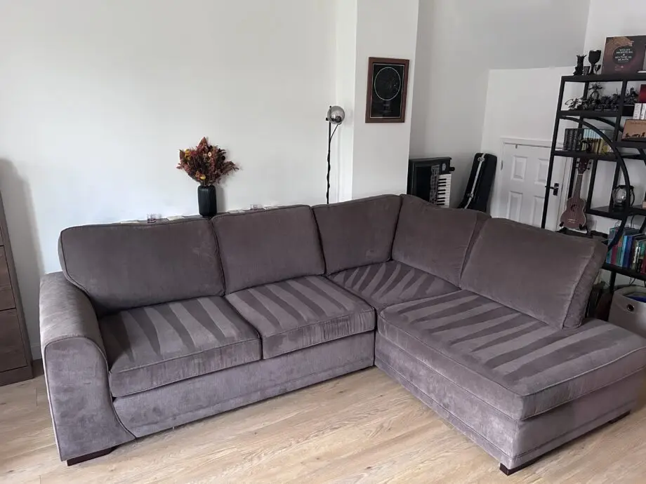 DFS Brown Mocha Left Hand Facing Arm Open End Corner Sofa
