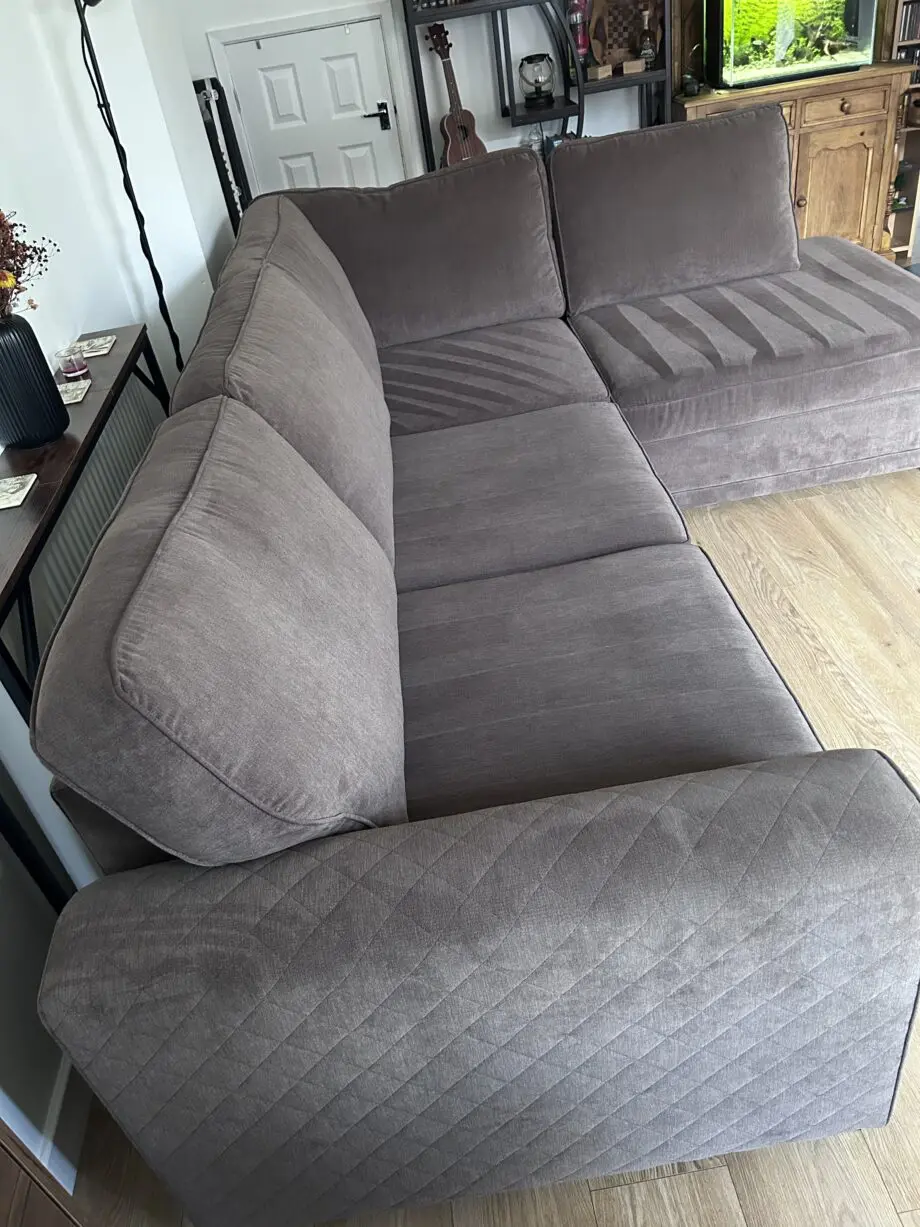 DFS Brown Mocha Left Hand Facing Arm Open End Corner Sofa