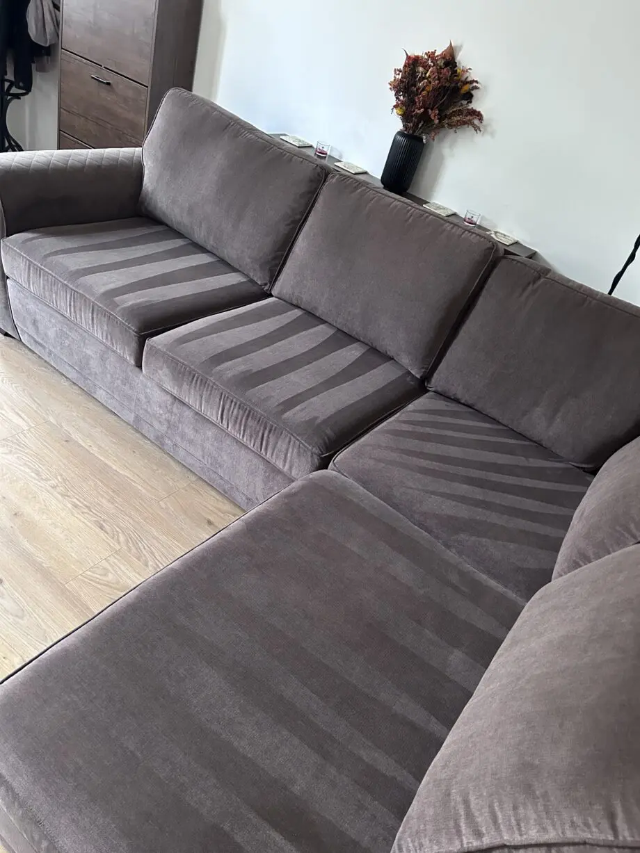 DFS Brown Mocha Left Hand Facing Arm Open End Corner Sofa