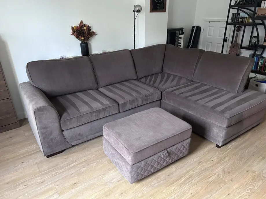 DFS Brown Mocha Left Hand Facing Arm Open End Corner Sofa