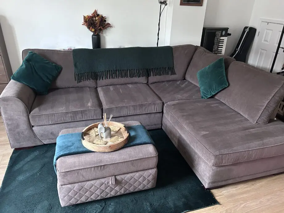 DFS Brown Mocha Left Hand Facing Arm Open End Corner Sofa