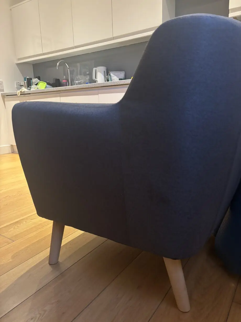 Two seat navy blue sofa