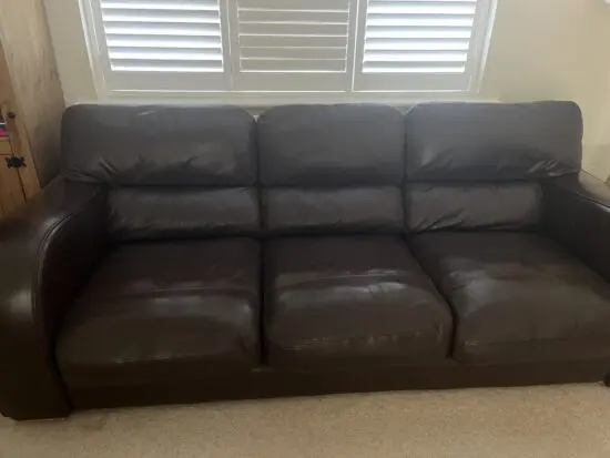 Brown Leather Sofa from John Lewis