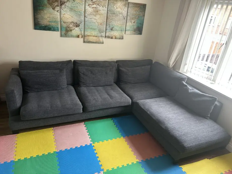 Dwell Lugano Grey Left Hand Facing Arm 3 Piece Open End Corner Sofa