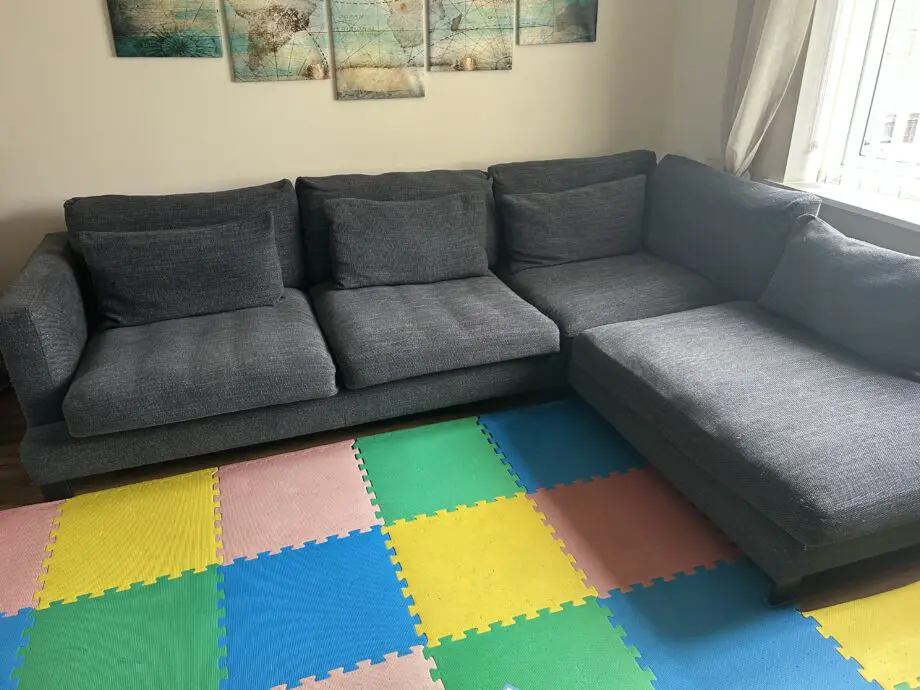 Dwell Lugano Grey Left Hand Facing Arm 3 Piece Open End Corner Sofa