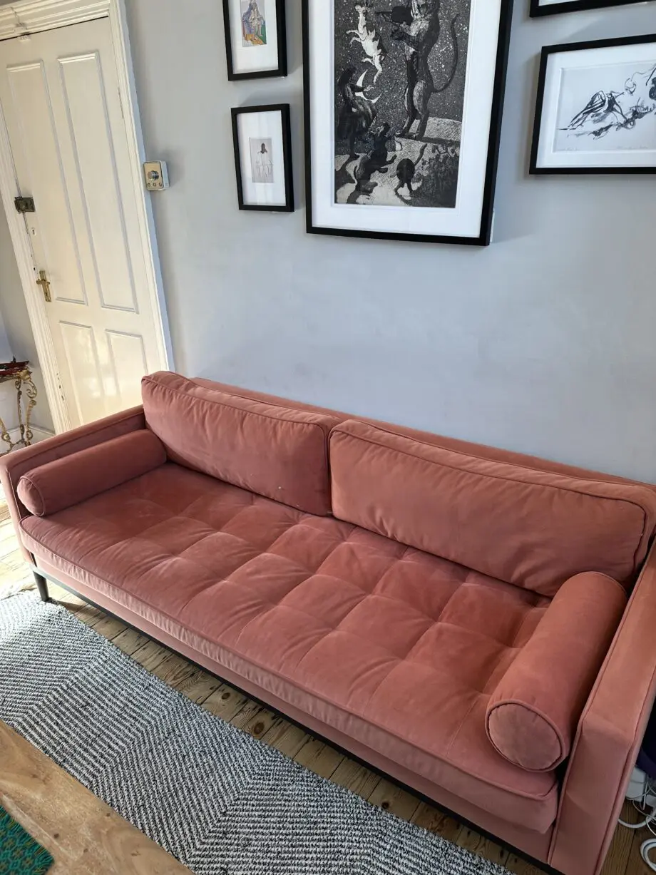3 Seater Sofa - Swyft Model 02 3 Seater Sofa in Brick / Coral / Pink