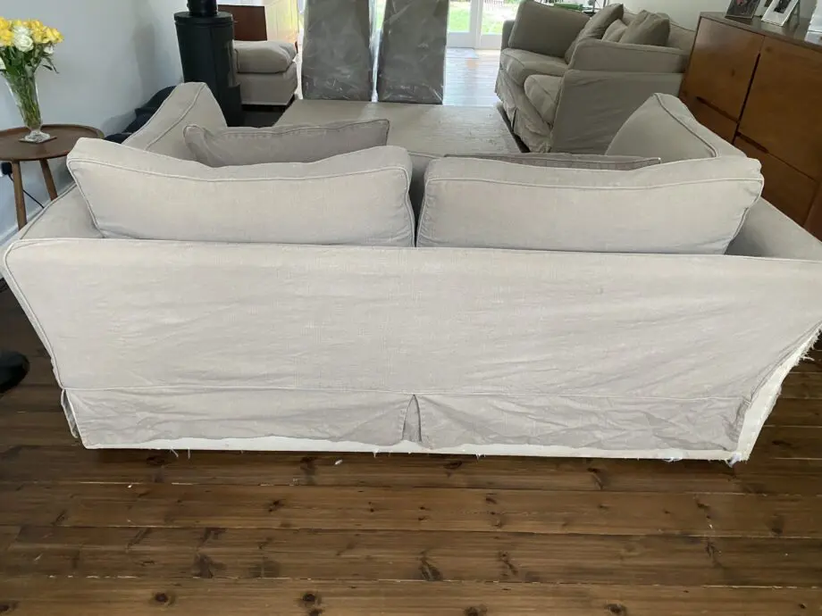 Sofa Workshop - x2 Sofa Set and Footstool - Jack Corner Range - Truffle Colour