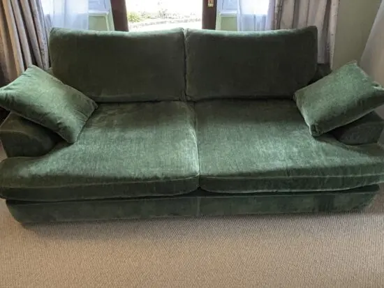 Next 4 seater luxury chenille green sofa