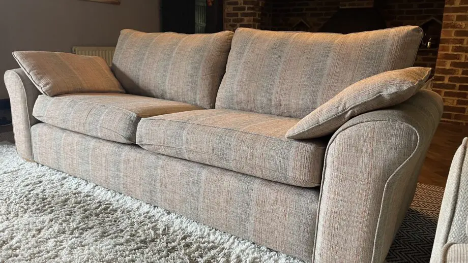 Next Brown woven stripe Garda 4 seater sofa