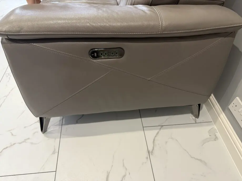 Grey electric recliner with usb charging points