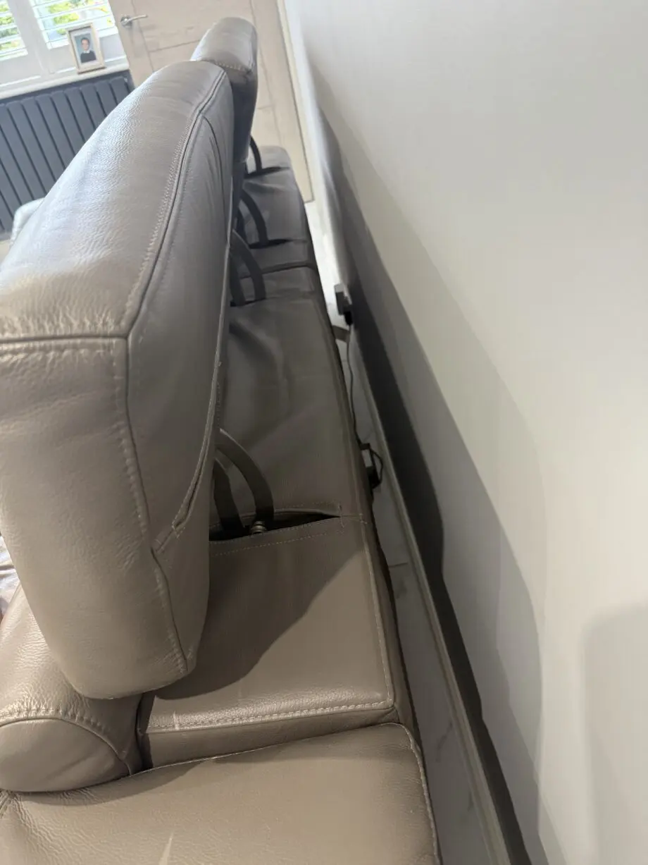 Grey electric recliner with usb charging points
