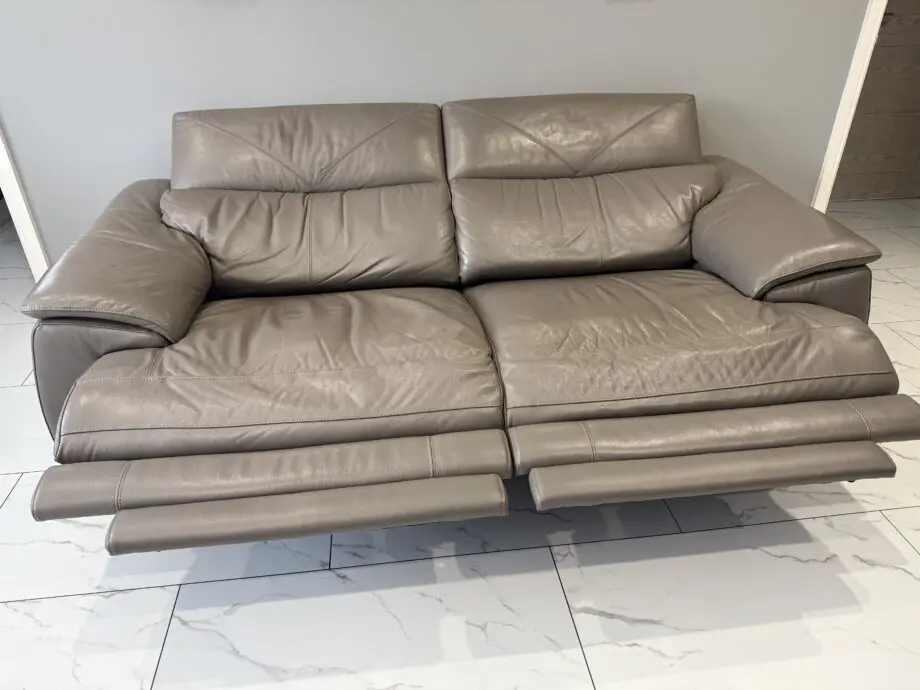 Grey electric recliner with usb charging points