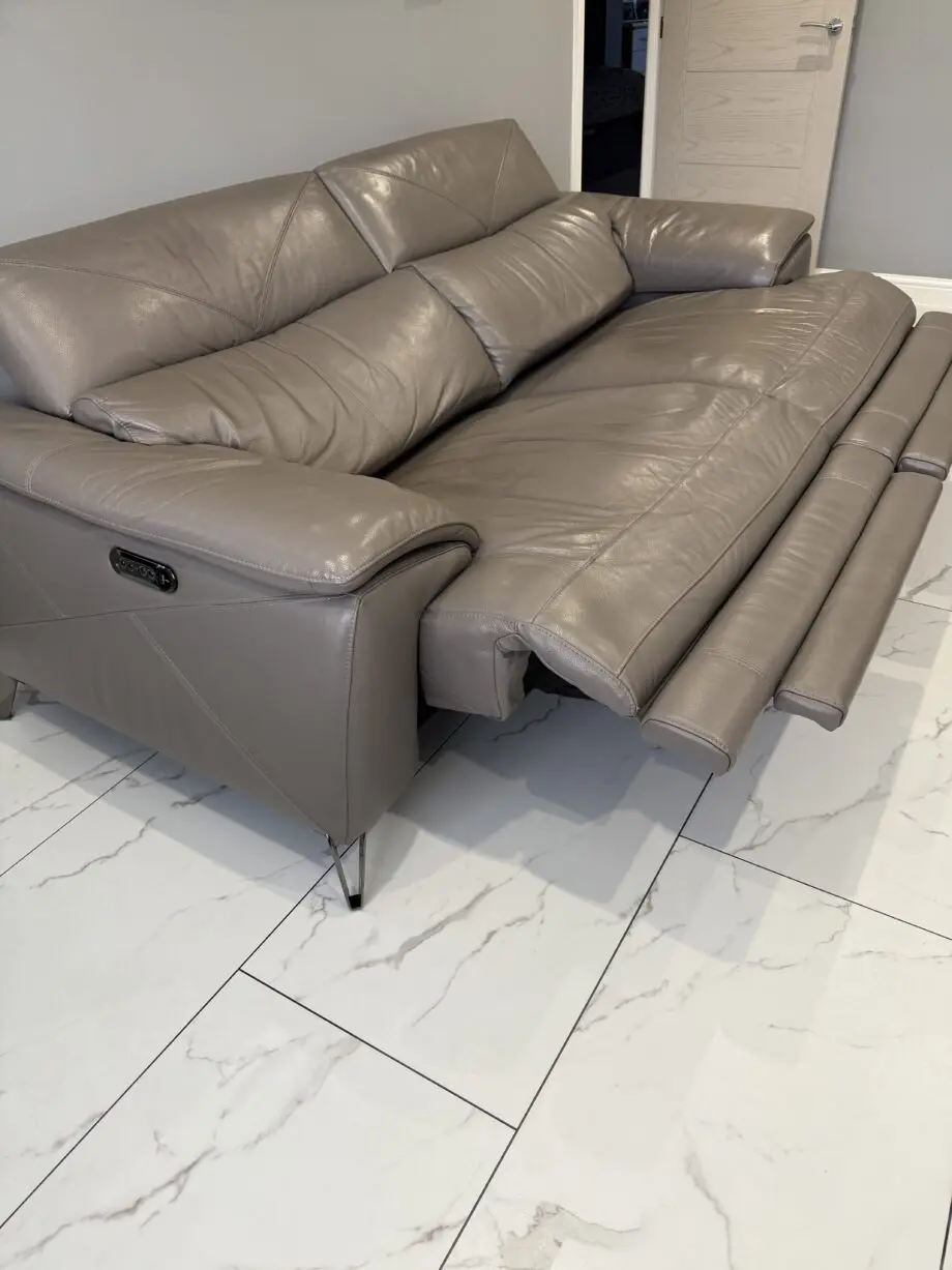 Grey electric recliner with usb charging points