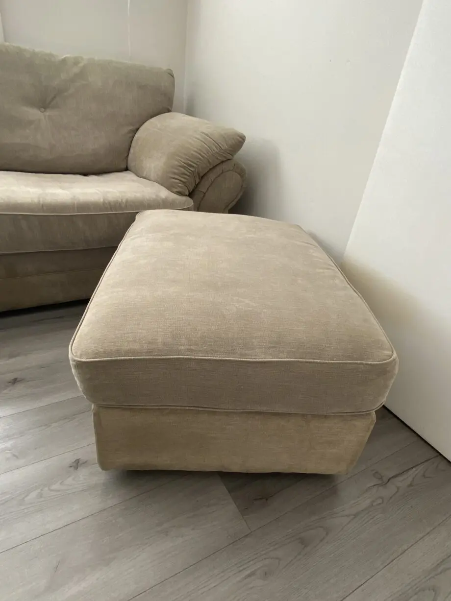 Sofa Club Beige/Oatmeal 3 seater sofa and footstool