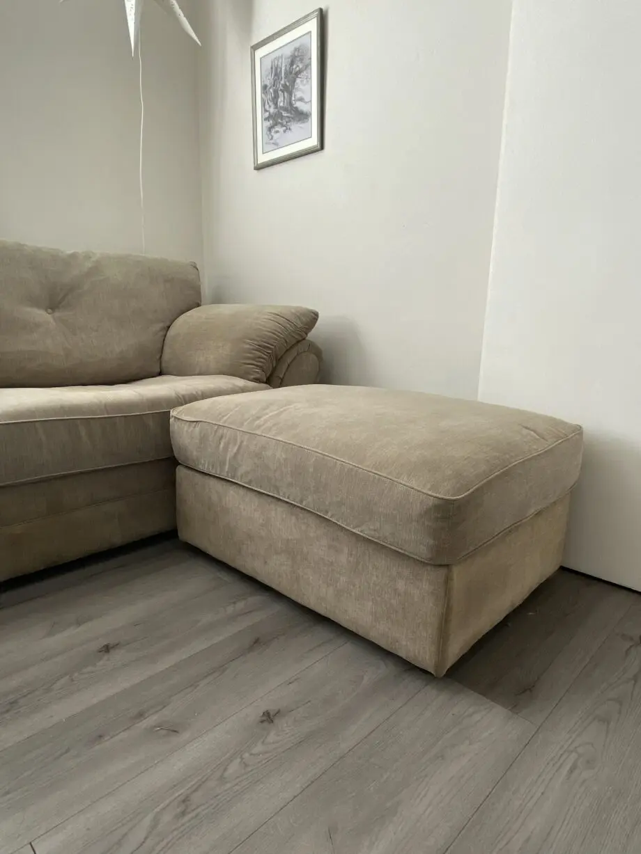 Sofa Club Beige/Oatmeal 3 seater sofa and footstool