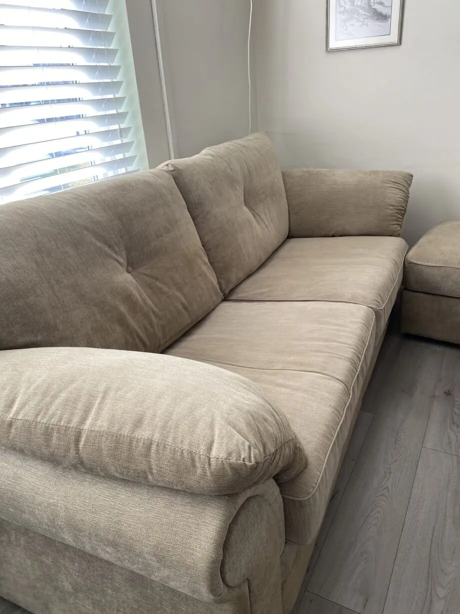 Sofa Club Beige/Oatmeal 3 seater sofa and footstool