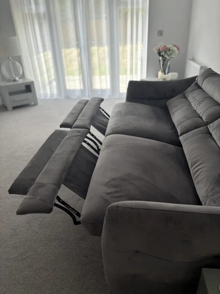 Designer Sofa, large 2 seater reclining sofa and Snuggle chair