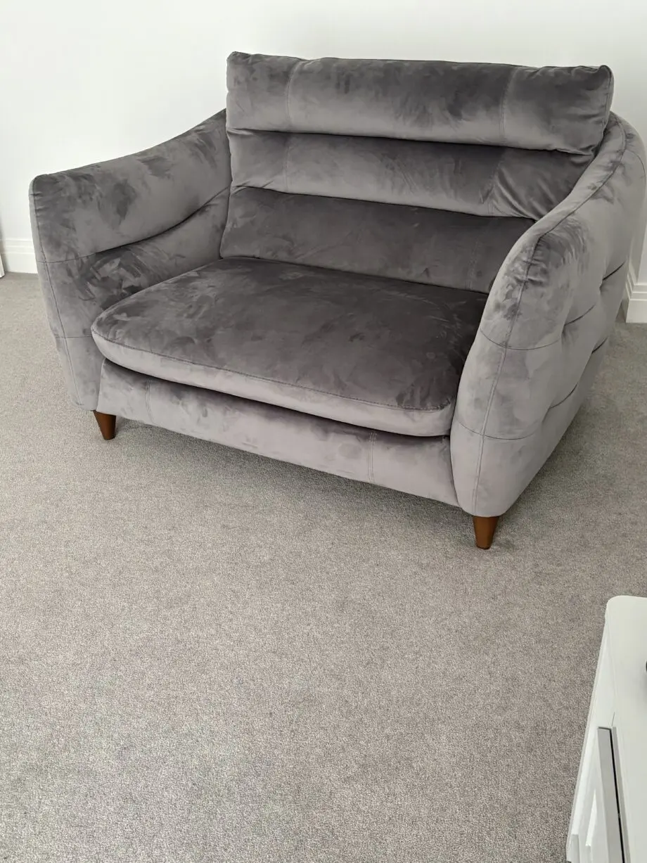 Designer Sofa, large 2 seater reclining sofa and Snuggle chair