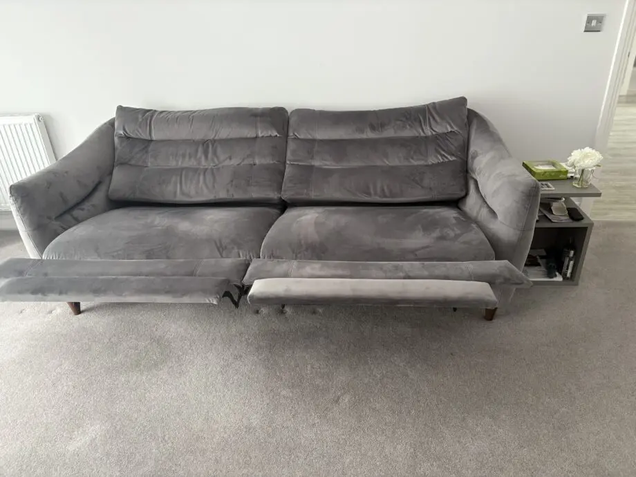 Designer Sofa, large 2 seater reclining sofa and Snuggle chair